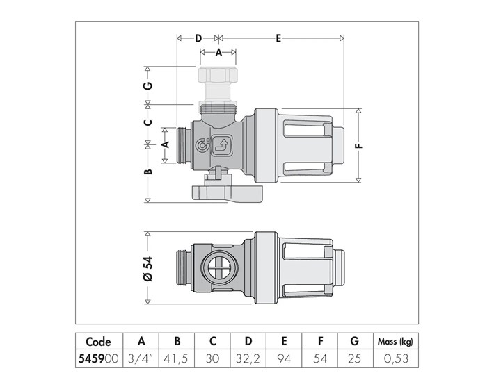 FILTER MAG.I HVA.NEČ.3/4" CALEFFI545900