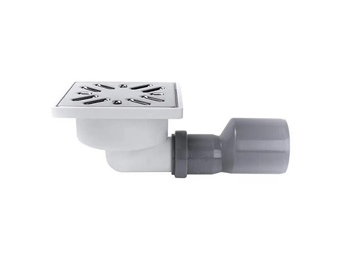 SIFON ZA TUŠ KADU fi 50 HORIZ. INOX REŠETKA 100*100 mm