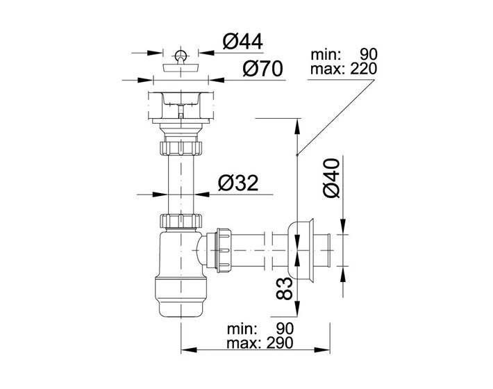 SIFON ZA UMIVAONIK fi 40