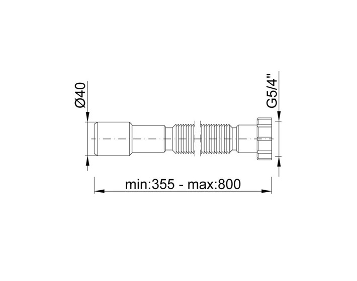 CIJEV FLEXIBILNA 5/4 fi 32-40 L=800 RAVNA