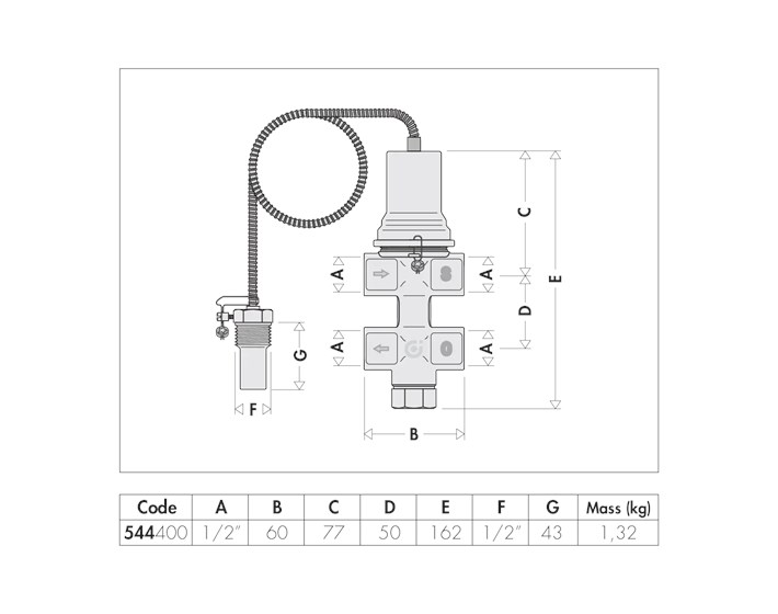VENTIL TERMIČKOG OSIGURAČA 1/2" CALEFFI 544400