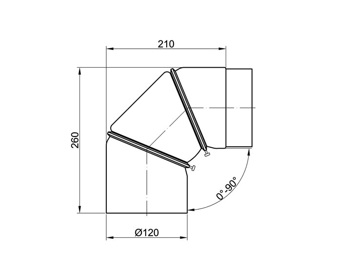 KOLJENO DIMOVODNO fi 120mm OKRETNO