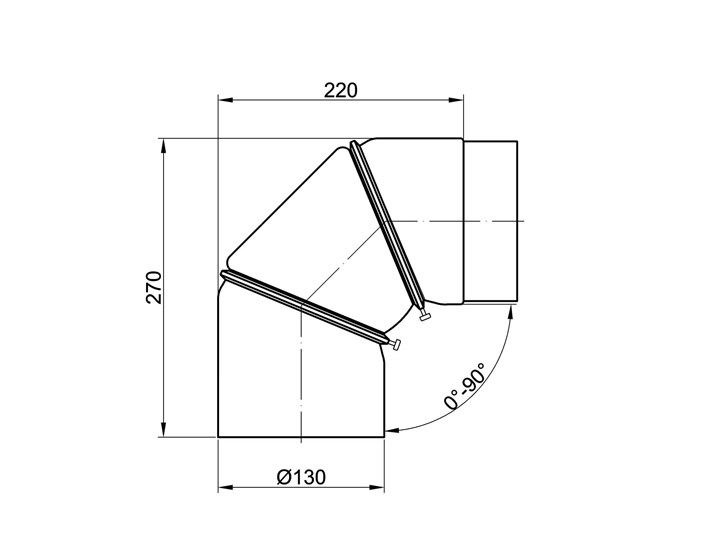 KOLJENO DIMOVODNO fi 130mm OKRETNO