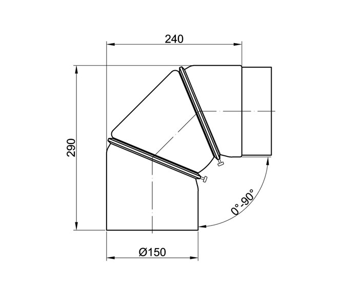 KOLJENO DIMOVODNO fi 150mm OKRETNO