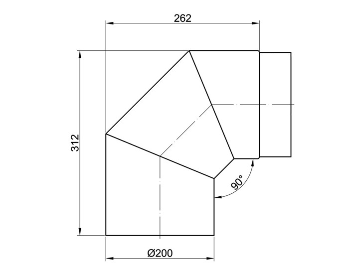 KOLJENO DIMOVODNO fi 200/90