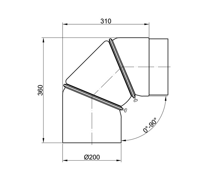 KOLJENO DIMOVODNO fi 200mm OKRETNO