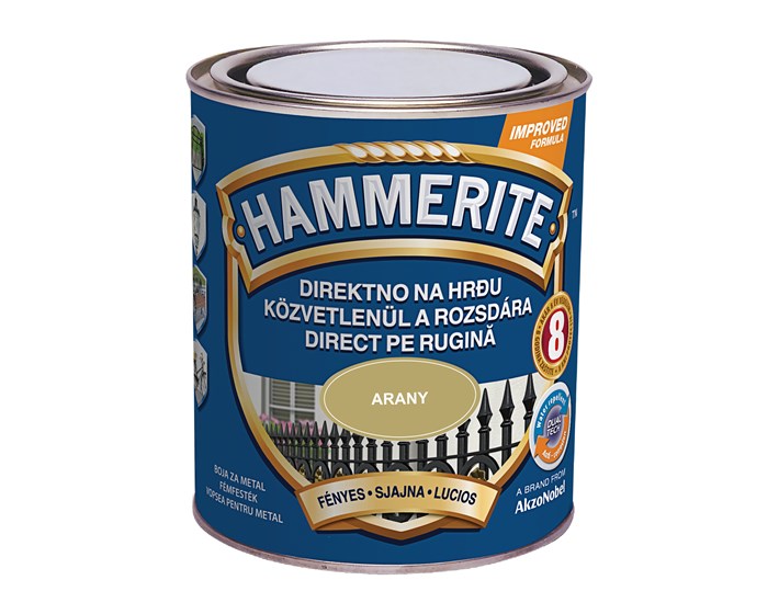 BOJA ZAVRŠNA ZA METAL HAMMERITE LAK ZLATNI SJAJNI 0,75/1