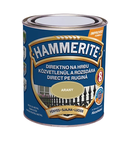 BOJA ZAVRŠNA ZA METAL HAMMERITE LAK ZLATNI SJAJNI 0,75/1