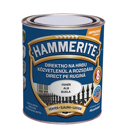 BOJA ZAVRŠNA ZA METAL HAMMERITE LAK BIJELI SJAJNI MAX 0,75/1