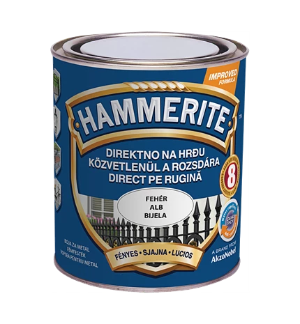BOJA ZAVRŠNA ZA METAL HAMMERITE LAK BIJELI SJAJNI MAX 0,75/1