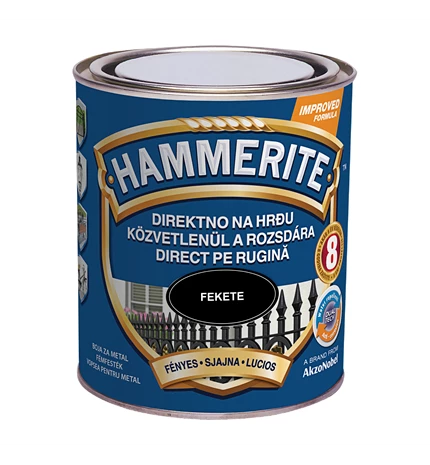 BOJA ZAVRŠNA ZA METAL HAMMERITE LAK CRNI SJAJNI MAX 0,75/1