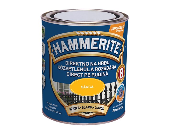 BOJA ZAVRŠNA ZA METAL HAMMERITE LAK ŽUTI SJAJNI MAX 0,75/1