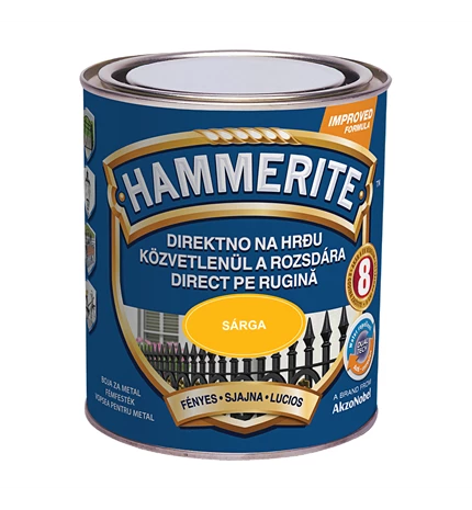 BOJA ZAVRŠNA ZA METAL HAMMERITE LAK ŽUTI SJAJNI MAX 0,75/1