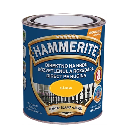 BOJA ZAVRŠNA ZA METAL HAMMERITE LAK ŽUTI SJAJNI MAX 0,75/1