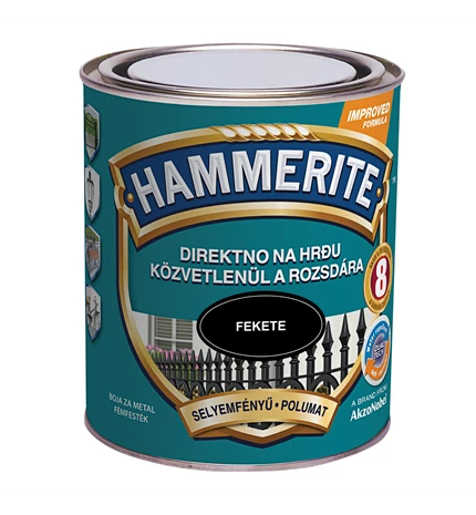 BOJA ZAVRŠNA ZA METAL HAMMERITE LAK CRNI POLUMAT  MAX 0,75/1