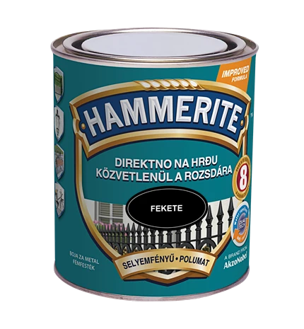 BOJA ZAVRŠNA ZA METAL HAMMERITE LAK CRNI POLUMAT  MAX 0,75/1