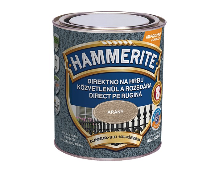BOJA ZAVRŠNA ZA METAL HAMMERITE LAK EFEKT ZLATNI MAX 0,75/1