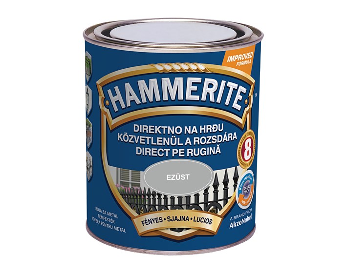 BOJA ZAVRŠNA ZA METAL HAMMERITE LAK SREBRNI SJAJNI MAX 0,75/1
