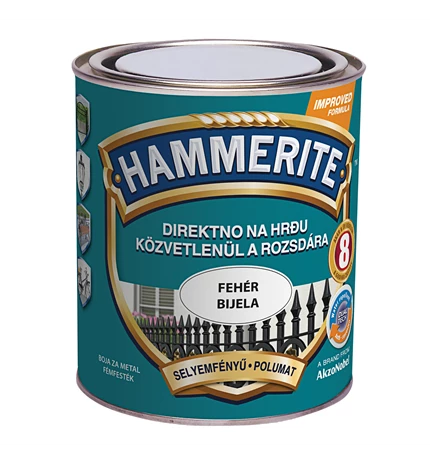 BOJA ZAVRŠNA ZA METAL HAMMERITE LAK BIJELI POLUMAT MAX 0,75/1