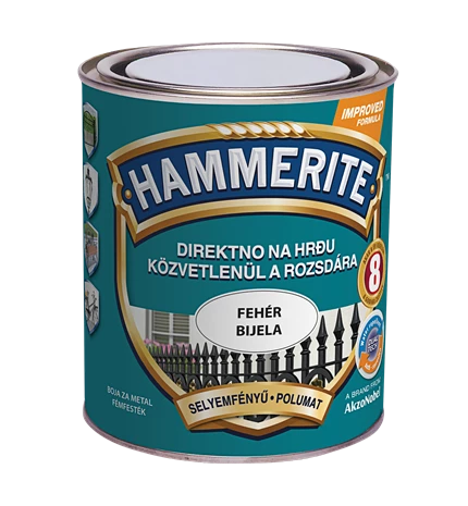 BOJA ZAVRŠNA ZA METAL HAMMERITE LAK BIJELI POLUMAT MAX 0,75/1