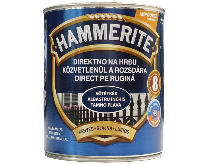 BOJA ZAVRŠNA ZA METAL HAMMERITE LAK TAMNO PLAVI SJAJNI MAX 0,75/1