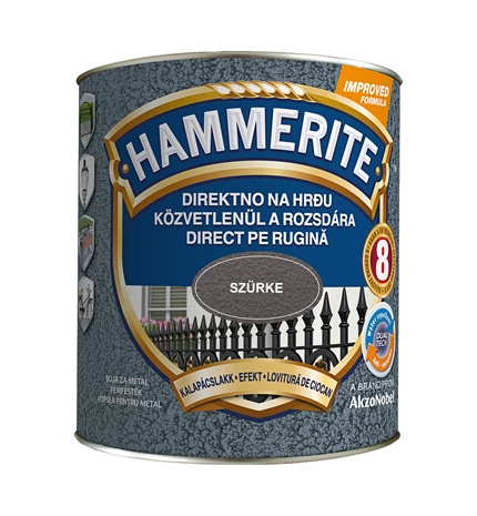BOJA ZAVRŠNA ZA METAL HAMMERITE LAK EFEKT SIVI MAX 2,5/1