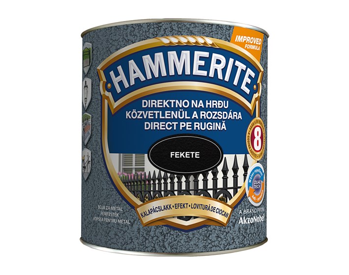 BOJA ZAVRŠNA ZA METAL HAMMERITE LAK EFEKT CRNI MAX 2,5/1