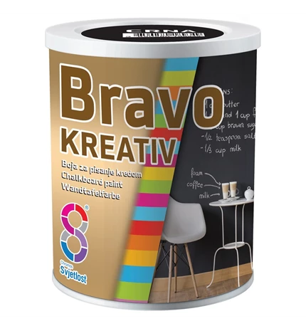 BOJA ZA ZID I DRVO BRAVO KREATIV CRNA 0,5lit