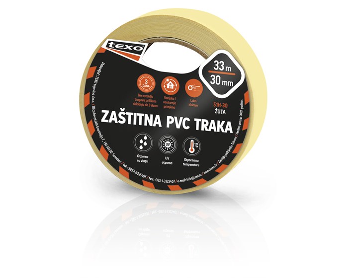 TRAKA ZAŠTITNA PVC 30mmx33m ŽUTA
