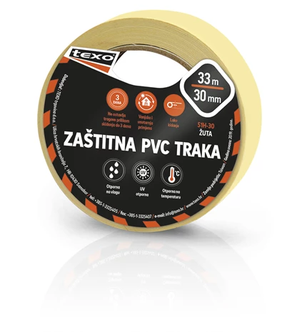 TRAKA ZAŠTITNA PVC 30mmx33m ŽUTA