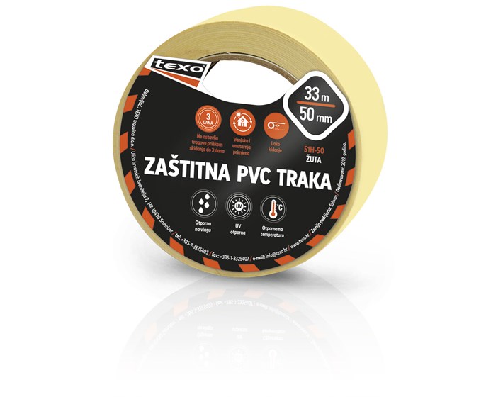 TRAKA ZAŠTITNA PVC 50mmx33m ŽUTA