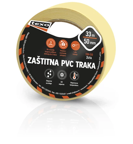 TRAKA ZAŠTITNA PVC 50mmx33m ŽUTA