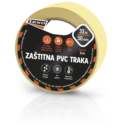 TRAKA ZAŠTITNA PVC 50mmx33m ŽUTA