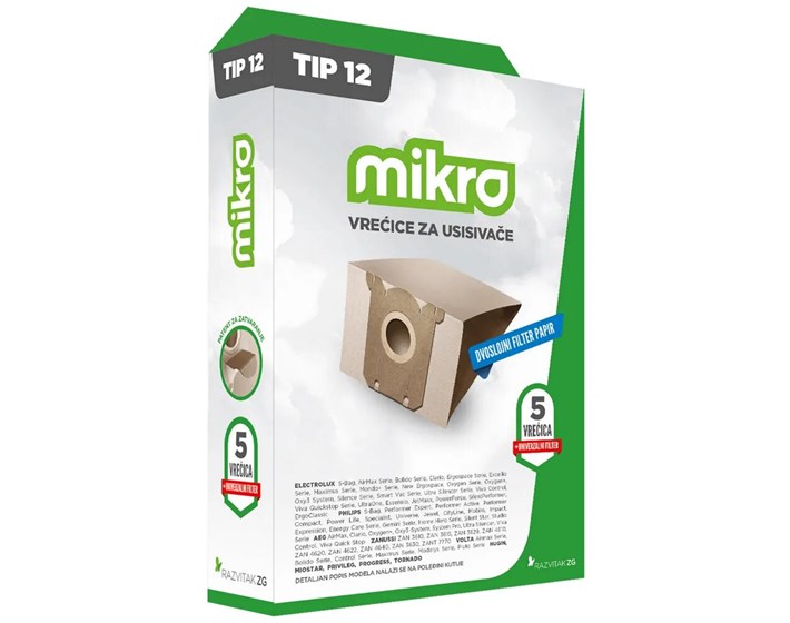 VREĆICE ZA USISAVAČ MIKRO 5/1 TIP:12