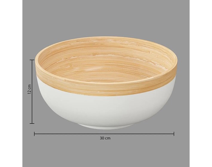 ZDJELA MODERN D.30X12CM BAMBUS BIJELA