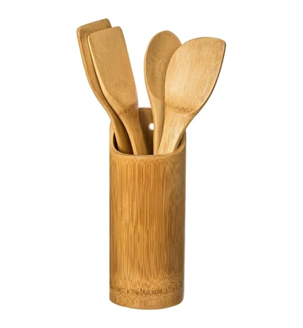 DRŽAČ KUHINJSKIH POTREPŠTINA + 4 KUHAČE D.8X32.2CM BAMBUS