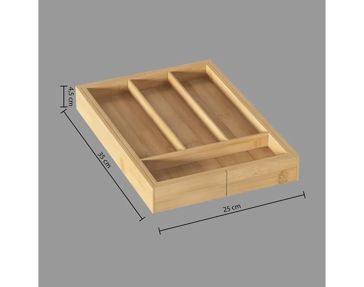 ORGANIZATOR ZA PRIBOR ZA JELO 39X35.5X4.5CM BAMBUS