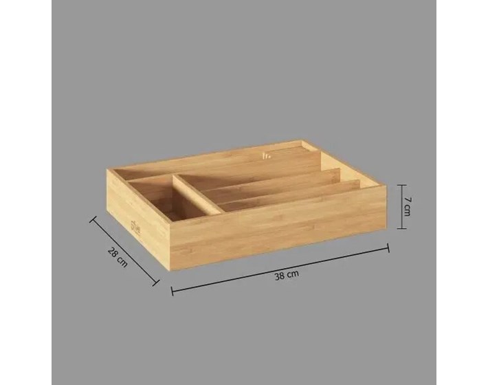 ORGANIZATOR ZA PRIBOR ZA JELO 38X28X7CM BAMBUS