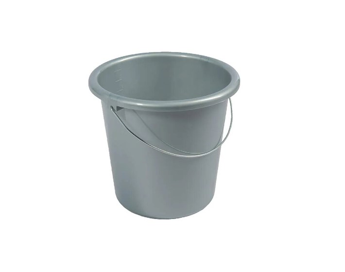 KANTA PLASTIČNA S METALNOM DRŠKOM SREBRNA 5 L 22,5 cm X 21,5 cm TEKO