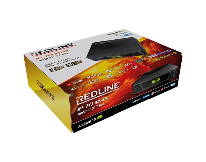 PRIJEMNIK IPTV ANDROID, 4K, 2/16 GB, USB, WIFI - REDLINE IP-70 MAX