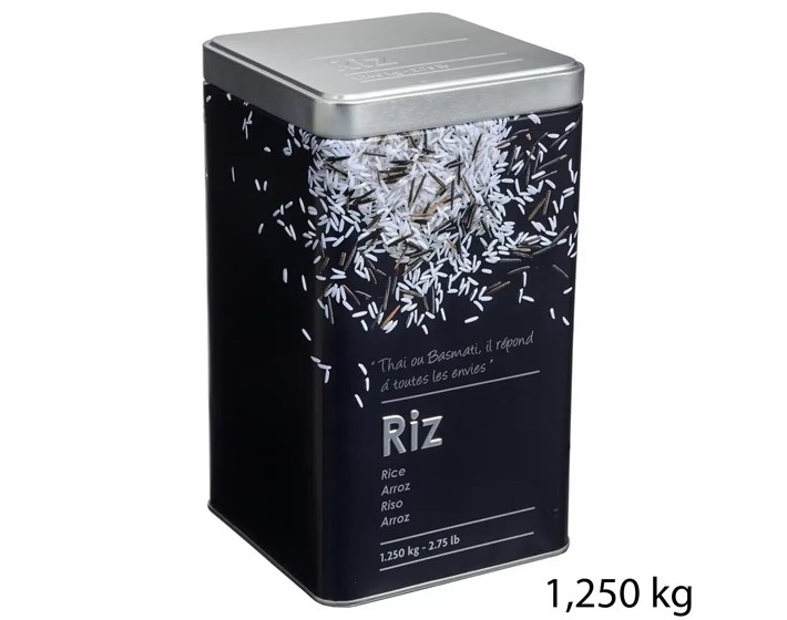 KUTIJA ZA RIŽU EMBOSSED 3D 10,7x18,4 cm METAL CRNA
