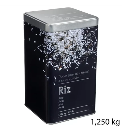 KUTIJA ZA RIŽU EMBOSSED 3D 10,7x18,4 cm METAL CRNA
