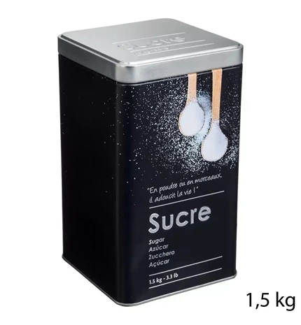 DOZA ZA ŠEĆER SUGAR 10.7x18.4 cm METAL CRNA