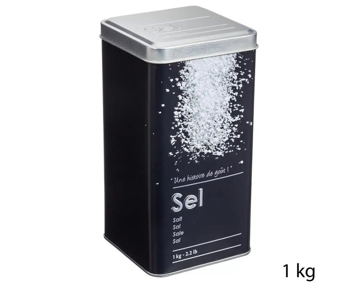 KUTIJA ZA SOL EMBOSSED 3D 8,6x17 cm METAL CRNA