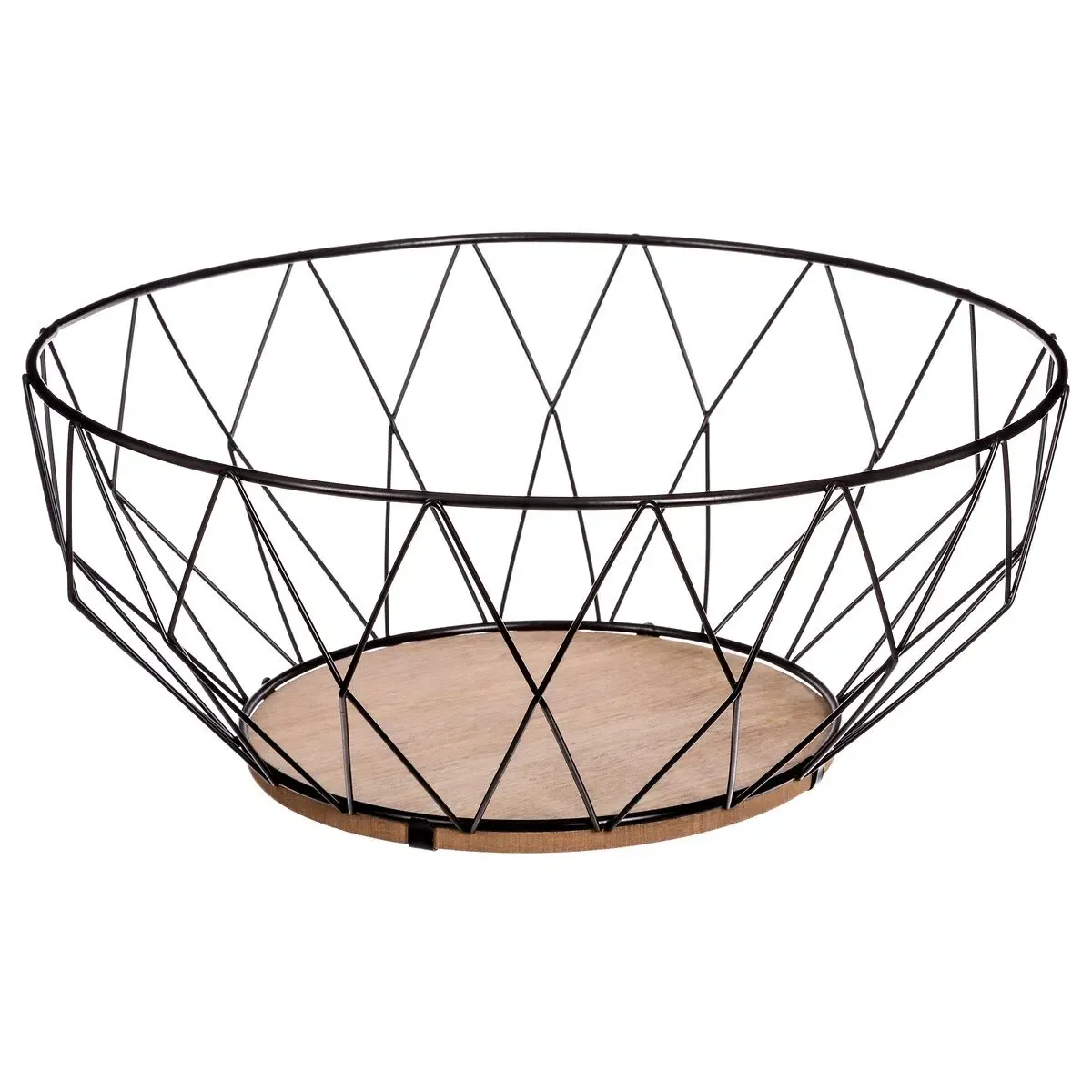 KOŠARA ZA VOĆE DIAMOND 28x11.5 cm METAL MDF CRNA