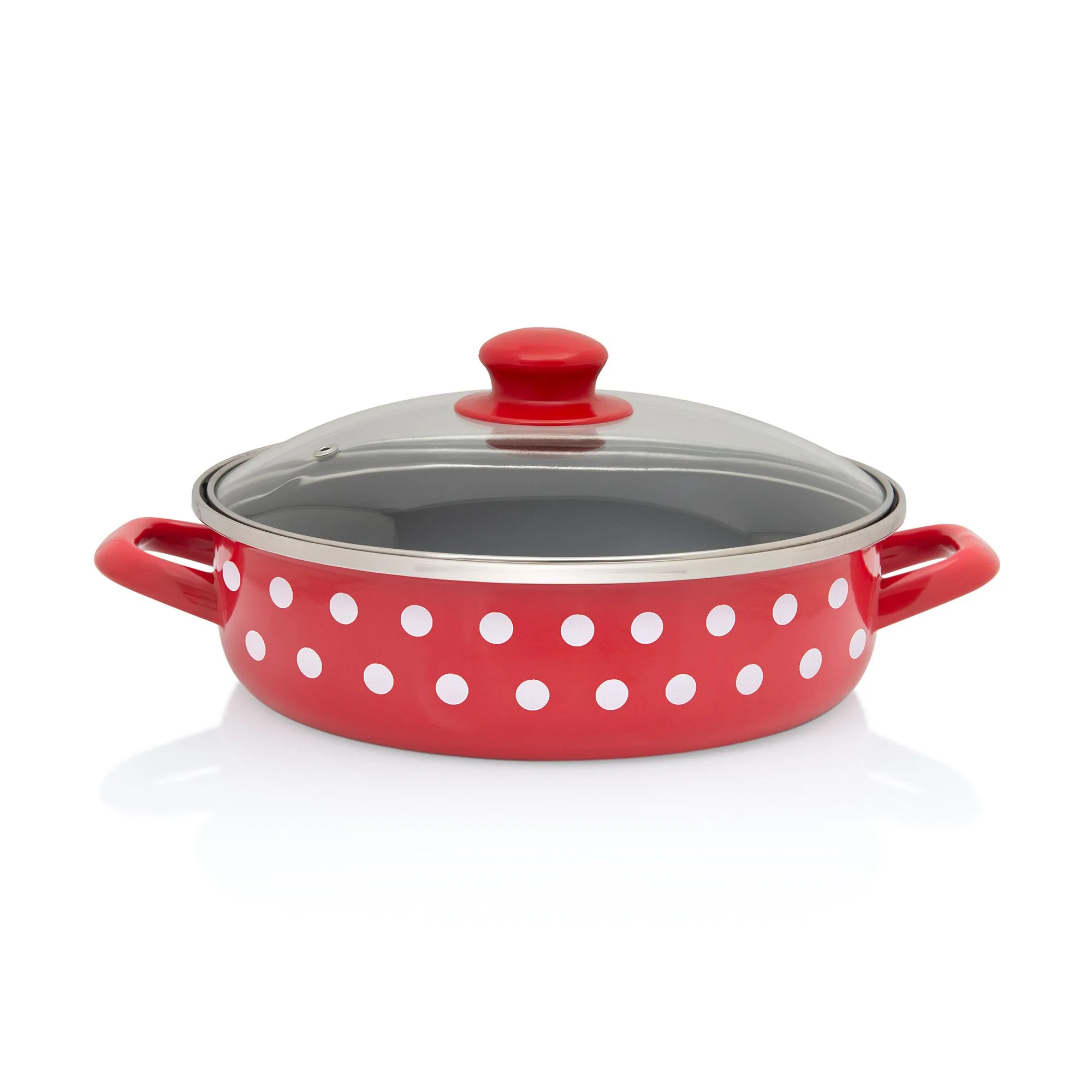 TAVA S POKLOPCEM RED DOTS 24 cm / 4,00 L