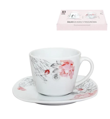 SET ŠALICA 12/1 200 mL CVJETNI DEKOR
