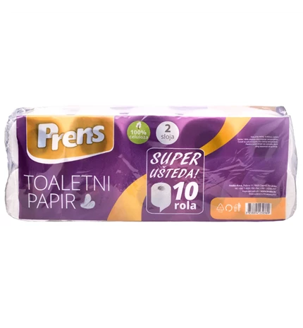 PAPIR TOALETNI DVOSLOJNI 10/1 PRENS
