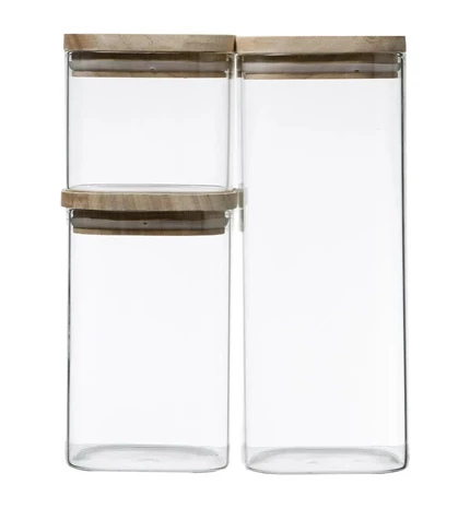 DOZE STAKLENE 10x8,2 cm/10x15,2 cm/10x24,3 cm 3/1