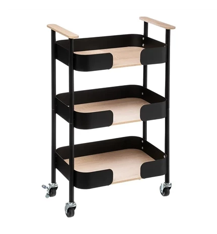KOLICA KUHINJSKA BLACKWOOD 3 POLICE 45,5x28,5x75 cm METAL CRNA